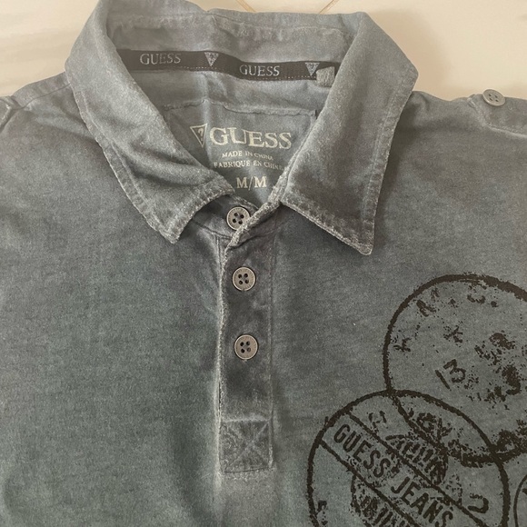 GUESS Men’s Polo Shirt Short Sleeve 100% Cotton Size Medium - Picture 6 of 11